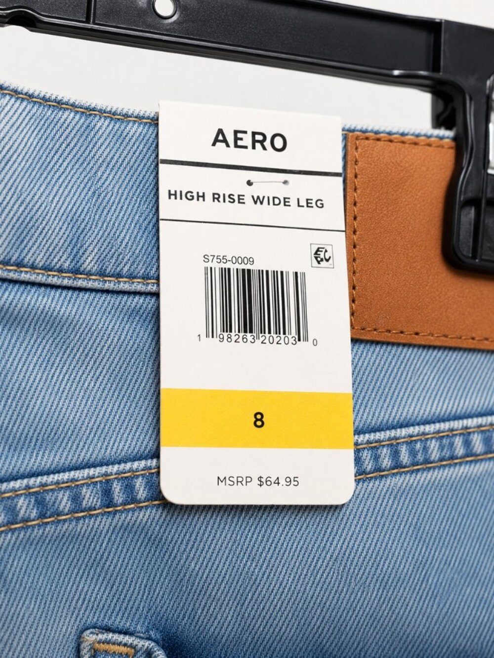 Aeropostale Aero High Rise Wide Leg Jeans Size 8 NWT Light Wash - Picture 4 of 9
